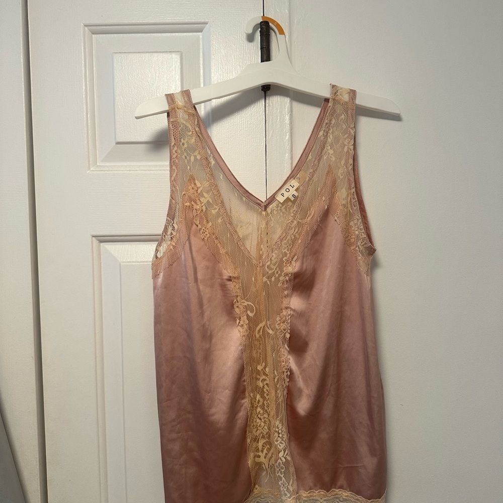 Silk Lace Trim Tank Top